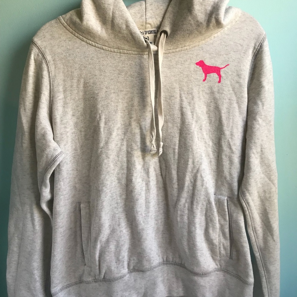 VS Pink Oatmeal/ gray hoodie. Women’s Size Large!